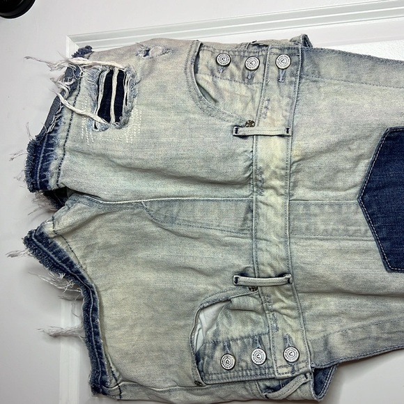 Denim Short Overalls with Pocket - Picture 5 of 12